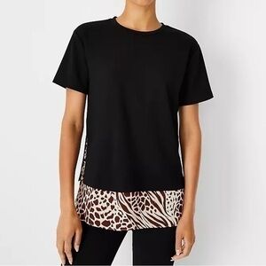 Ann Taylor Mixed Animal Print Layered Top Size XXSP